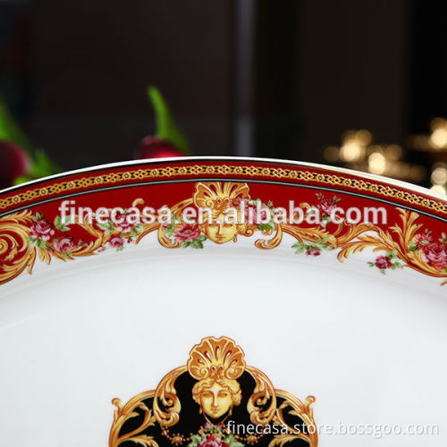 14 Inches Luxury Fine Bone China Oval Dinner Plate of Dream Wedding